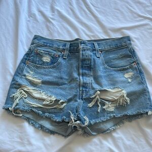 Levi’s 501 size large cut off denim shorts worn only once.